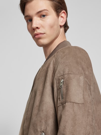 Jack & Jones Bomberjack met ritszakken, model 'ROCKY' Taupe - 3