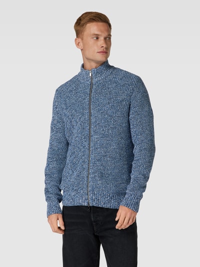 Christian Berg Men Gebreid vest met opstaande kraag Marineblauw - 4