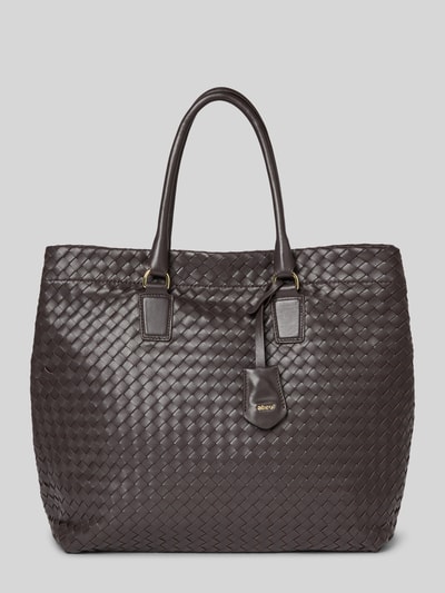 Abro Shopper mit Logo-Applikation Modell 'Rooftop' Dunkelbraun 2