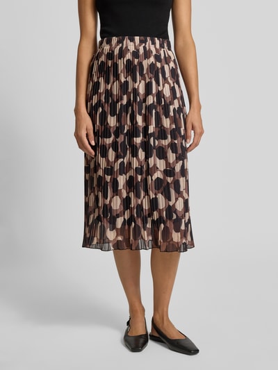 ZABAIONE Midirok met plissévouwen Middenbruin - 4