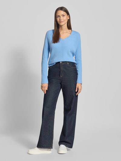 Tom Tailor Sweter z dzianiny o kroju regular fit z czystej bawełny Jasnoniebieski 1