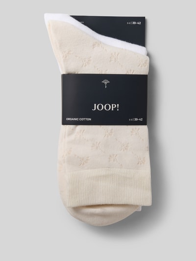 Productfoto, Socken aus Baumwoll-Mix im 2er-Pack van JOOP! Collection, crème en wit, elastische boorden, labeldetails, dames sokken