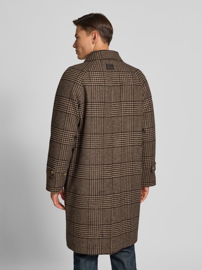 Tommy Hilfiger Relaxed fit lange wollen jas met blinde knoopsluiting Middenbruin - 5