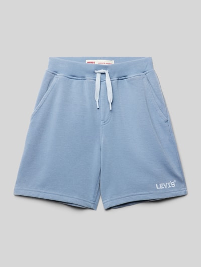 Levi’s® Kids Sweatshorts met logostitching Rookblauw - 1