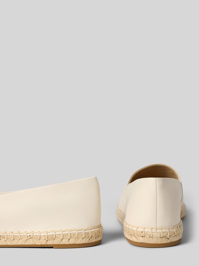 Produktfoto, Espadrilles mit Logo Detail Modell 'CAMERYN LG 2' von Lauren Ralph Lauren in Melange-Optik, rund, flach, Logo-Applikation, Schlupf/offen, leicht strukturierte Sohle, Materialverarbeitung Glattleder