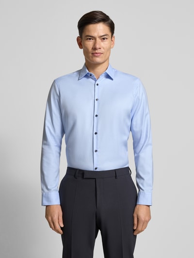 Jake*s Regular fit zakelijk overhemd van katoen met kentkraag Bleu - 4