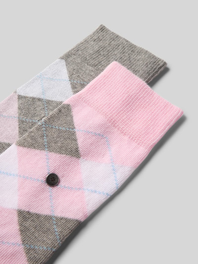 Burlington Socken mit Argyle-Stitching Modell 'Everyday' im 2er-Pack Rosa 2