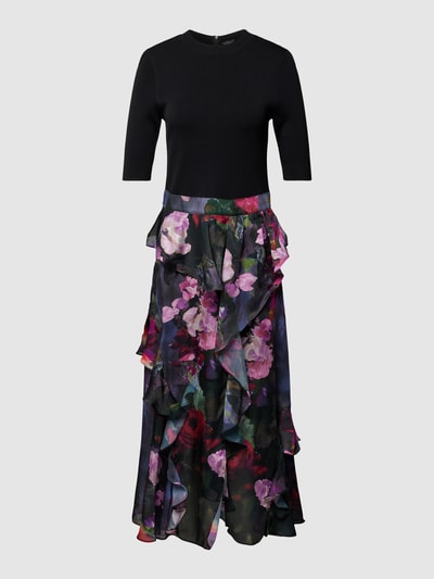 Ted Baker Midi-jurk in two-tone-stijl, model 'ROWANA' Zwart - 2