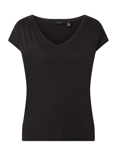 VERO MODA Bluzka z mieszanki modalu model ‘Filli’ Czarny 2