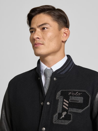 Polo Ralph Lauren Regular fit jack van kalfsleermix, model 'BROKEN' Zwart - 3