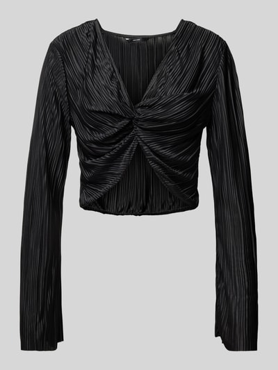 Vero Moda Langarmshirt mit Knotendetails aus Plissee Modell 'PLIS' Black 1