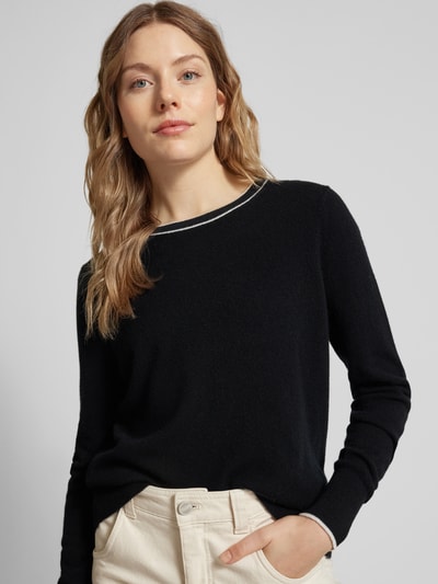 Jake*s Collection Gebreide pullover met ronde hals Zwart - 3