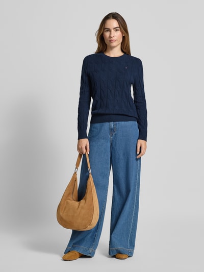 Tommy Hilfiger Regular Fit Strickpullover aus reiner Wolle Marine 1