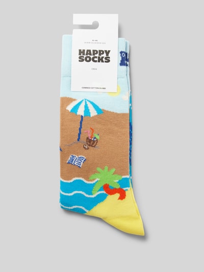 Happy Socks Socken mit Label-Print Aqua 3