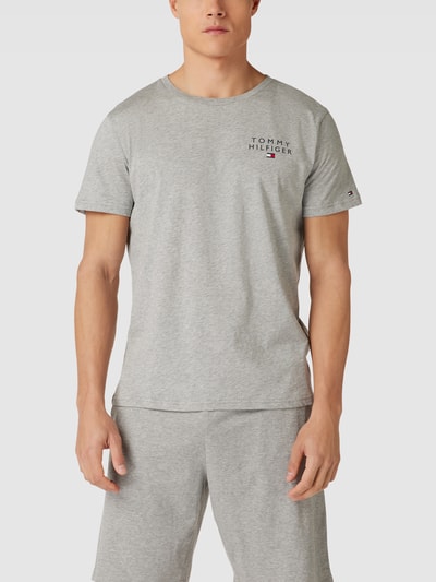 Tommy Hilfiger T-shirt met logostitching Lichtgrijs gemêleerd - 4