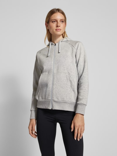 Under Armour Bluza rozpinana z wyhaftowanym logo model ‘Rival’ Jasnoszary 4