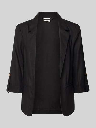 Produktfoto, Relaxed Fit Blazer aus Viskose-Leinen-Mix Modell 'GOA' von Only, Optik: Unifarben, Reverskragen, 3/4-Arm, Leistentaschen