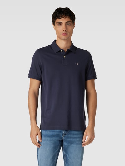 Gant Poloshirt mit Label-Stitching Modell 'SHIELD' Marine 4