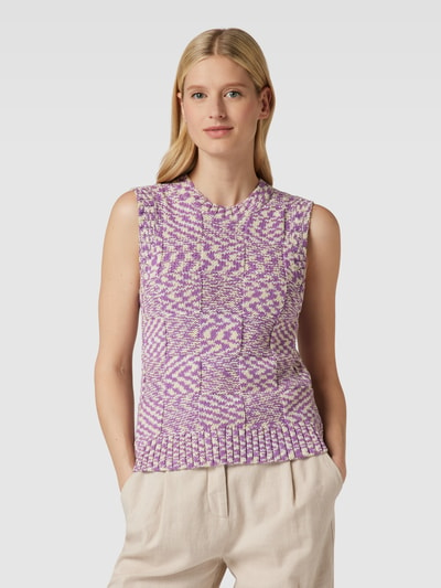 Jake*s Casual Gebreid shirt met ronde hals Violet - 4