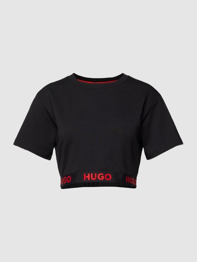 HUGO Kort T-shirt met labelzoom Zwart - 2