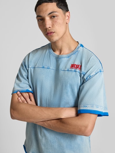 Diesel Relaxed Fit T-Shirt in Denim-Optik Jeansblau 3