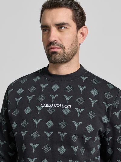CARLO COLUCCI Sweatshirt mit Label-Stitching Black 3