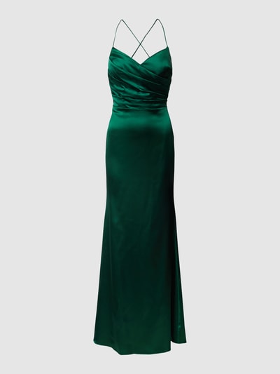 Laona Abendkleid mit gelegten Falten Dunkelgrün 2