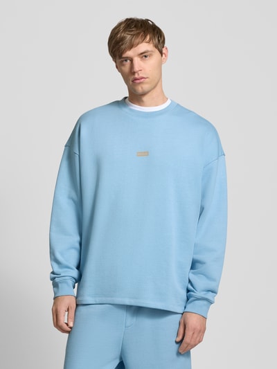 Hugo Blue Oversized Sweatshirt mit Label-Print Modell 'Naviu' Hellblau 4