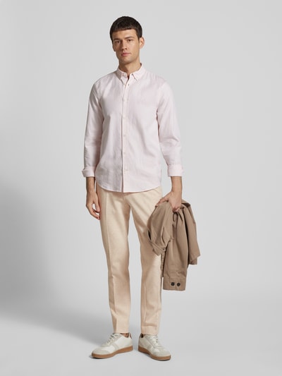 Scotch & Soda Regular fit broek met riemlussen, model 'MOTT' Camel gemêleerd - 1
