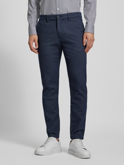 SELECTED HOMME Slim fit chino met ceintuurlussen, model 'MILES' Marineblauw - 4