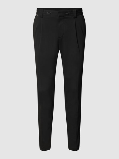 Cinque Pantalon met bandplooien van jersey, model 'Cijuno' Zwart - 2