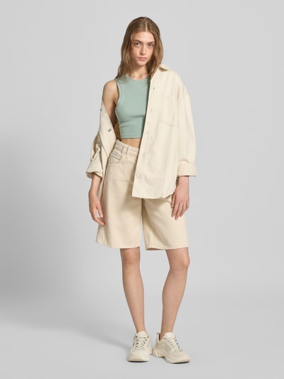 Only Slim fit korte tops van katoenmix, model 'VILMA' Rietgroen - 1