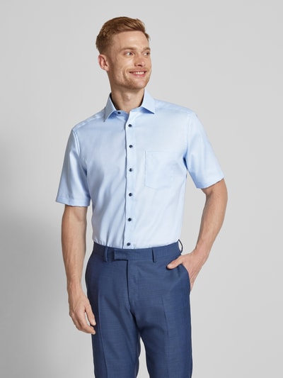 OLYMP Regular Fit Business-Hemd mit logo-Stitching Modell 'Global' Bleu 4
