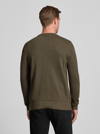 PME Legend Strickpullover mit Logo-Stitching Modell 'Ricecorn' Oliv 5