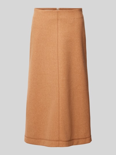 Christian Berg Woman Midirok met siernaad Camel gemêleerd - 2