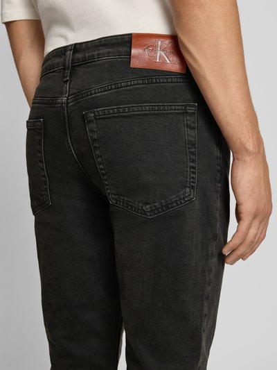 Calvin Klein Jeans Slim fit jeans met logopatch, model 'Essential' Zwart - 3