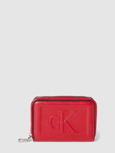 Calvin Klein Jeans Portemonnee met labeldetails, model 'SCULPTED' Donkerrood - 2