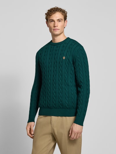MCNEAL Slim fit gebreide pullover van puur katoen Neon groen - 4