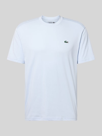 Produktfoto, Regular Fit T-Shirt aus Baumwoll-Mix von Lacoste für Herren T-Shirt mit Optik: Unifarben, Logo-Applikation, Rundhals, Kurzarm, schnelltrocknend, glatte Textur