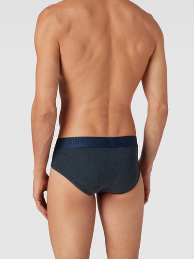 Superdry Slip met logo in band in een set van 3 stuks, model 'BRIEF MULTI TRIPLE PACK' Blauw - 4