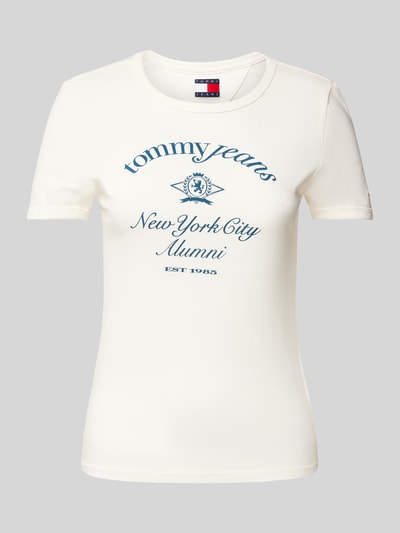 Tommy Jeans T-Shirt mit Label-Print Offwhite 2