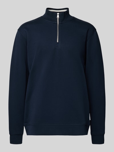 Produktfoto, Regular Fit Troyer aus reiner Baumwolle von Marc O'Polo Denim, Optik: Unifarben, Passform: Regular-Fit, Troyer-Kragen, Langarm, Ärmelabschluss und Rumpfabschluss gerippt, Materialverarbeitung: Sweat, Struktur weich und glatt.