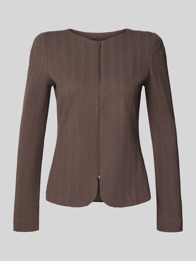 Emporio Armani Blazer mit Rundhalsausschnitt und Reißverschluss Taupe 2