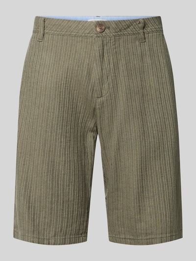 Tom Tailor Regular Fit Leinenshorts aus Leinen-Baumwoll-Mix Oliv 2