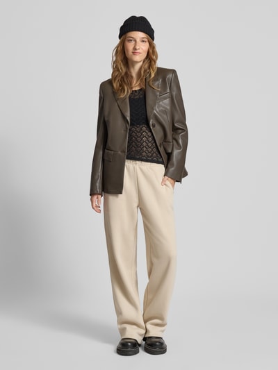 Only Slim fit shirt met lange mouwen van katoenmix, model 'ANGILA' Zwart - 1