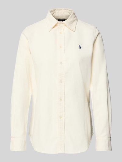 Polo Ralph Lauren Slim Fit Hemdbluse aus Cord mit Label-Stitching Beige 2