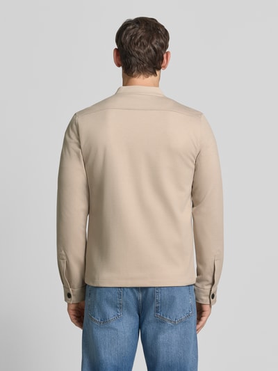 Lindbergh Slim fit sweatjack met opstaande kraag Zand - 5
