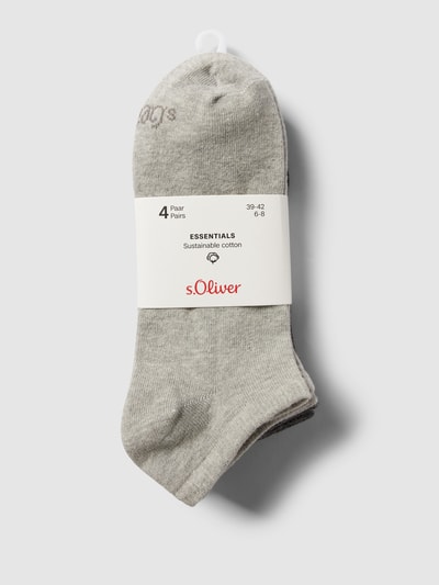 s.Oliver RED LABEL Sneakersocken mit Label-Print im 4er-Pack Mittelgrau 3