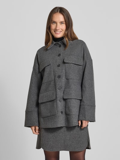 Christian Berg Woman Jacke mit Hemdblusenkragen und Pattentaschen Anthrazit 4