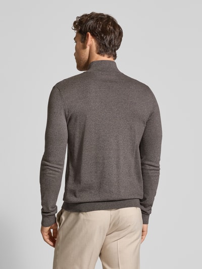 SELECTED HOMME Regular Fit Troyer aus reiner Baumwolle Modell 'BERG' Dunkelbraun Melange 5